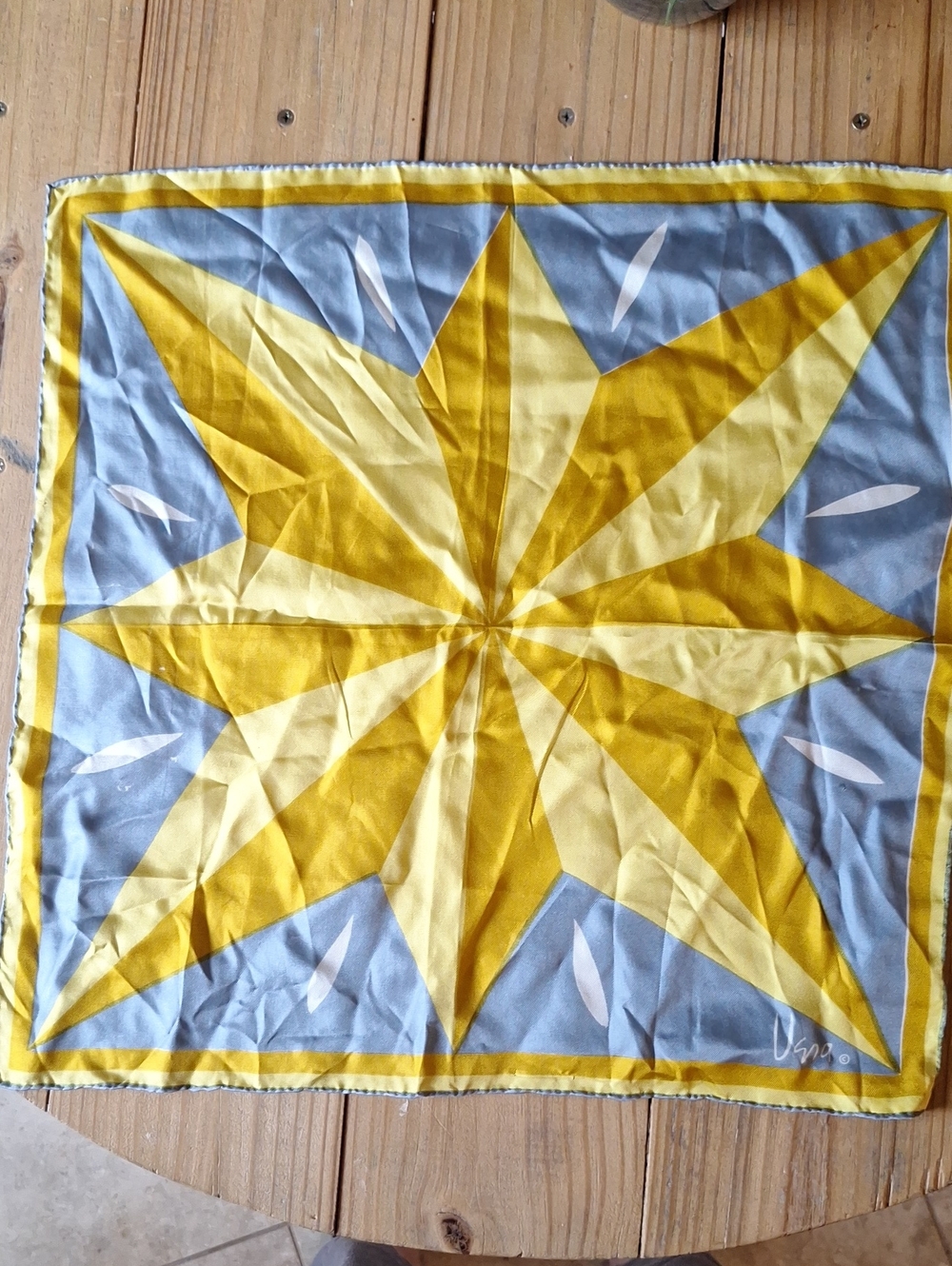 Yellow Starburst Silk Scarf
